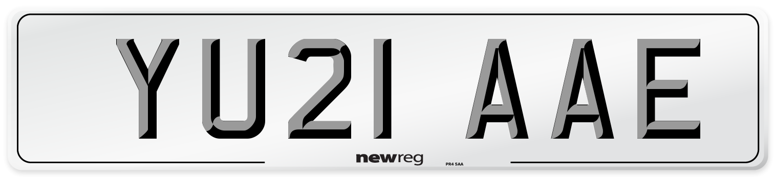 YU21 AAE Number Plate from New Reg